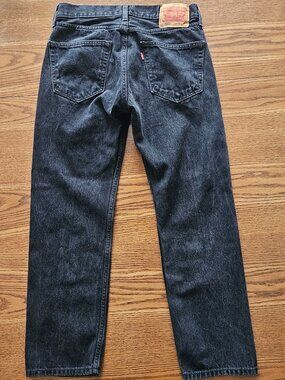 Levi’s 505 Straight ‑ Leg Jeans – Black Denim, 100% Cotton (W32 X L30)